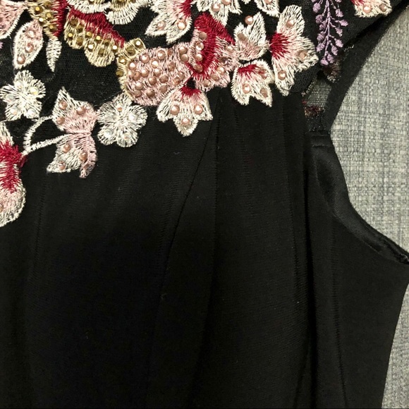 XSCAPE Gown Black with Floral Embroidery & Stones - Picture 12 of 15